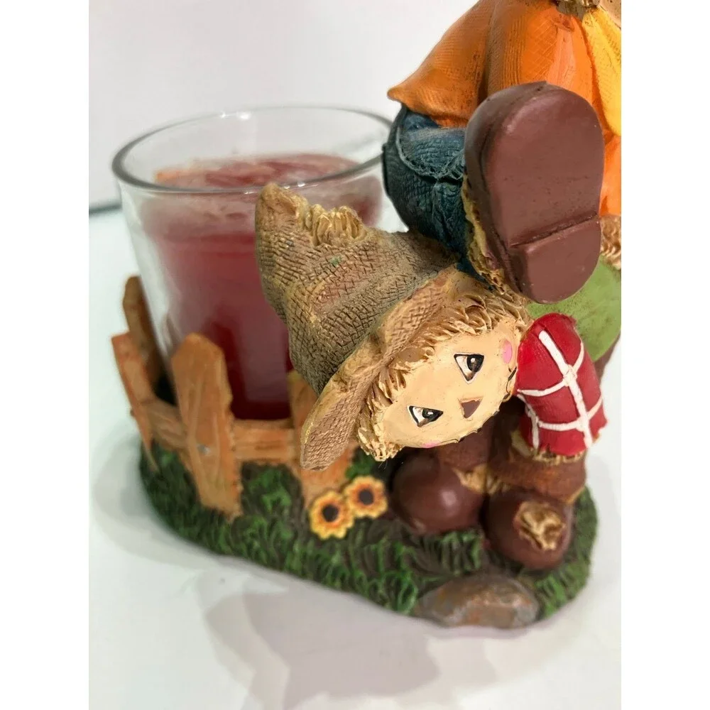 Yankee Candle Votive Holder Scarecrow Jumping Resin Fall Halloween - 1200557